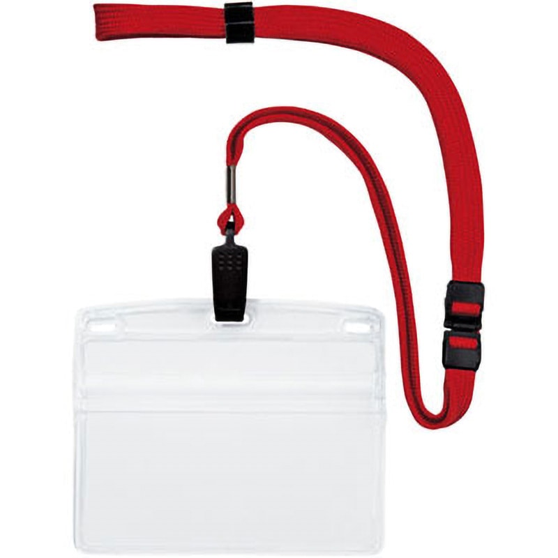 NL-21P-RD 吊り下げ名札 クリップ式 ソフトヨコ特大 オープン工業 名刺