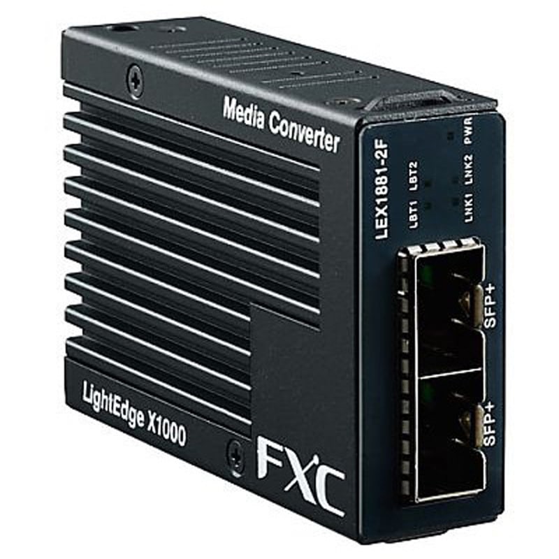 LEX1881-2F-ASBX 10G SFP+ to 10G SFP+ マイクロメディアコンバータ +