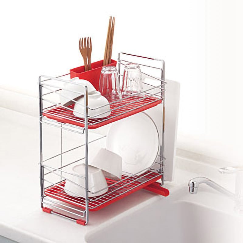 HB-307 シンプルストレージ スリム水切りラック2段 パール金属