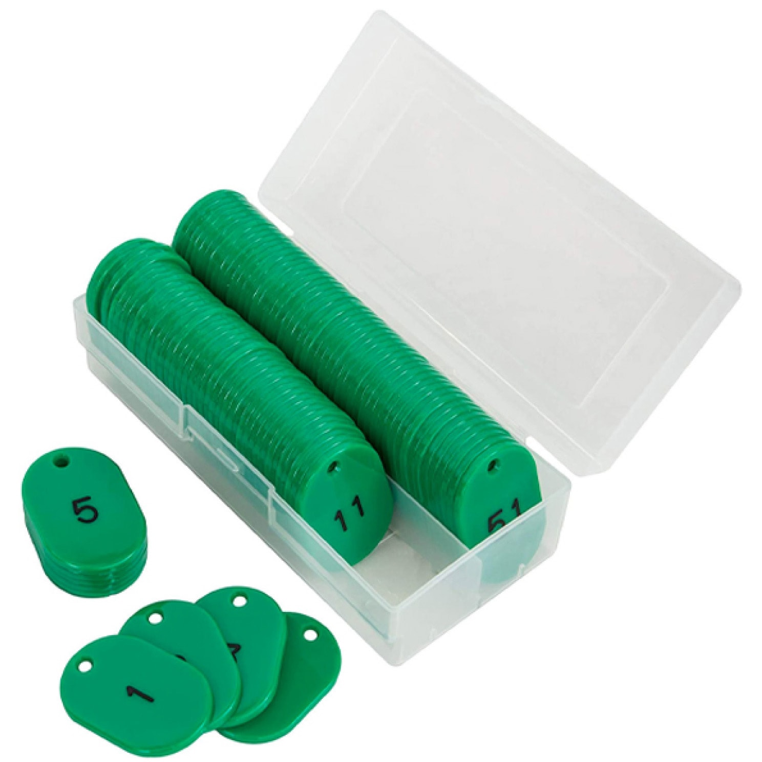 確認画像　　入札❌️ 32-8796 番号札 1～100 小サイズ ササガワ 緑色 1箱 32-8796 - 【通販