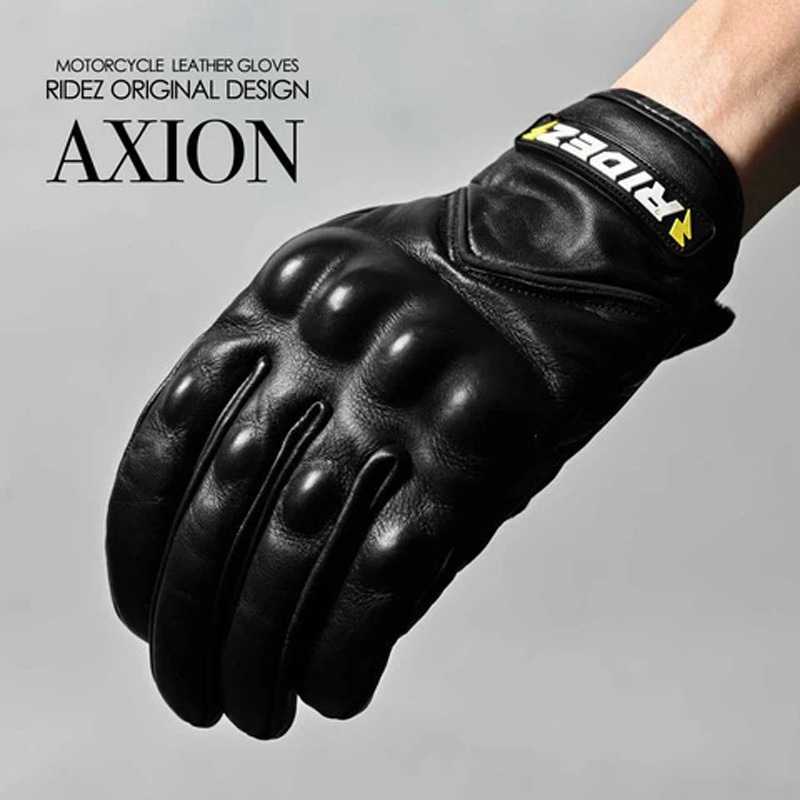 RLG261-XS バイク用 AXION ライダーグローブ ブラック レザー RIDEZ