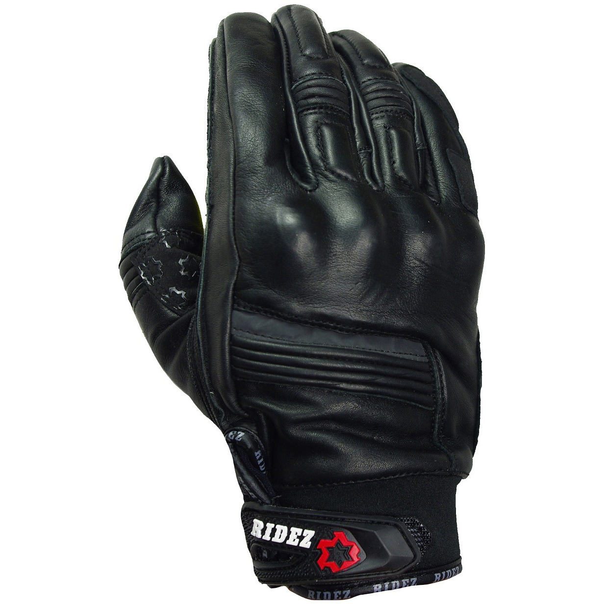 バイク用手袋Ｓサイズ RLG263-S バイク用 QUASAR ライダーグローブ ブラック レザー RIDEZ
