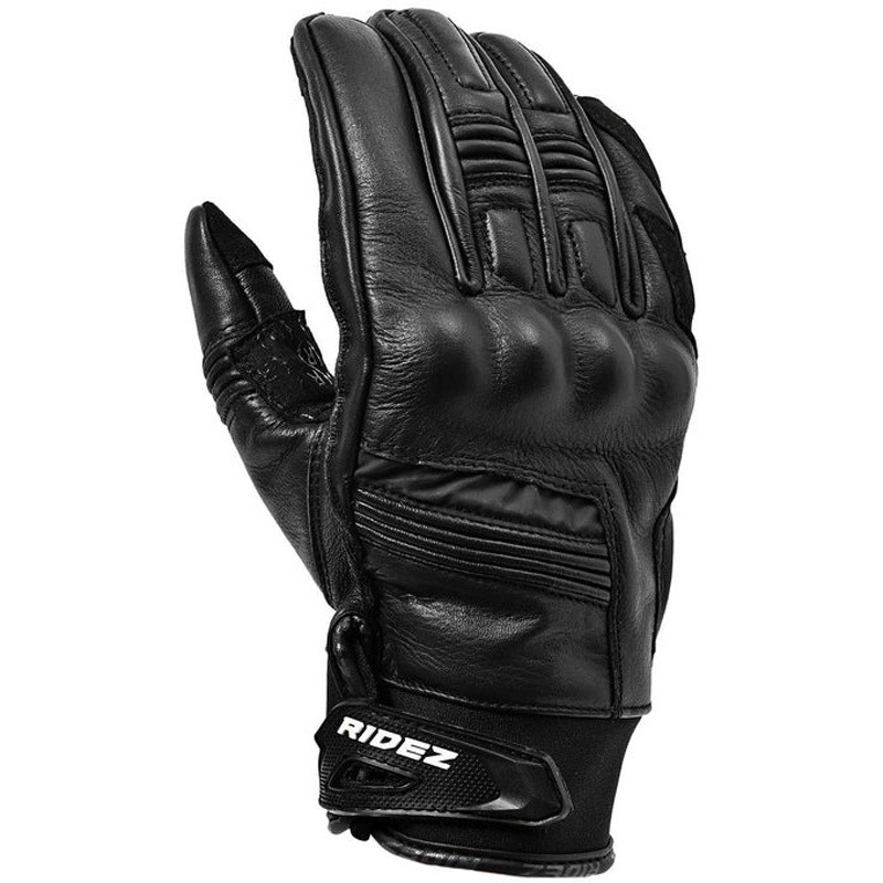 RLG263-S バイク用 QUASAR ライダーグローブ ブラック レザー RIDEZ