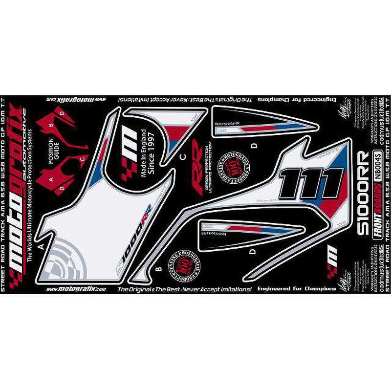 NB004S FRONT BODY PAD MOTO GRAFIX (モトグラフィックス) 適合車種BMW S1000RR(09-11)   NB004S