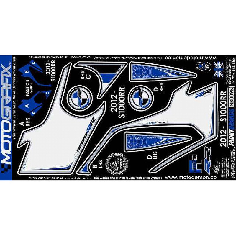 NB009B FRONT BODY PAD MOTO GRAFIX (モトグラフィックス) 適合車種BMW S1000RR(12-14)   NB009B