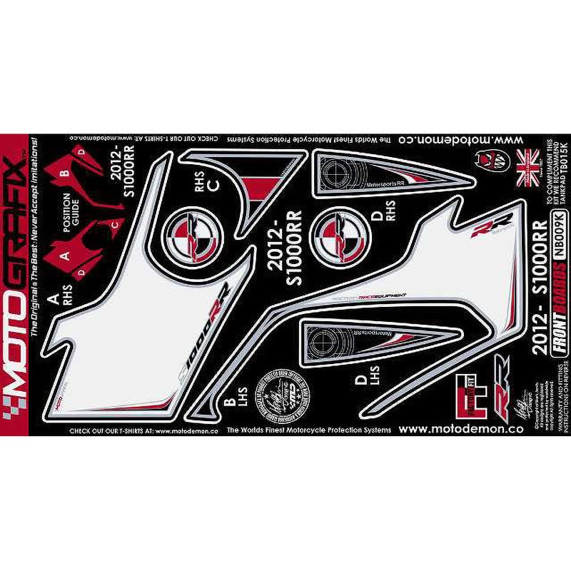 NB009K FRONT BODY PAD MOTO GRAFIX (モトグラフィックス) 適合車種BMW S1000RR(12-14)   NB009K