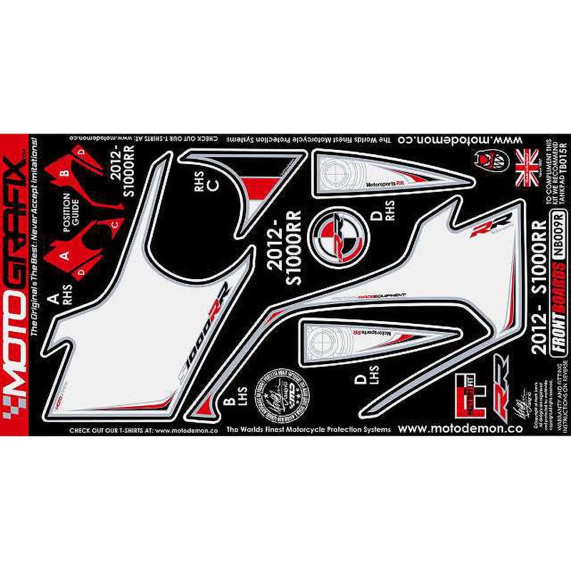 NB009R FRONT BODY PAD MOTO GRAFIX (モトグラフィックス) 適合車種BMW S1000RR(12-14)   NB009R
