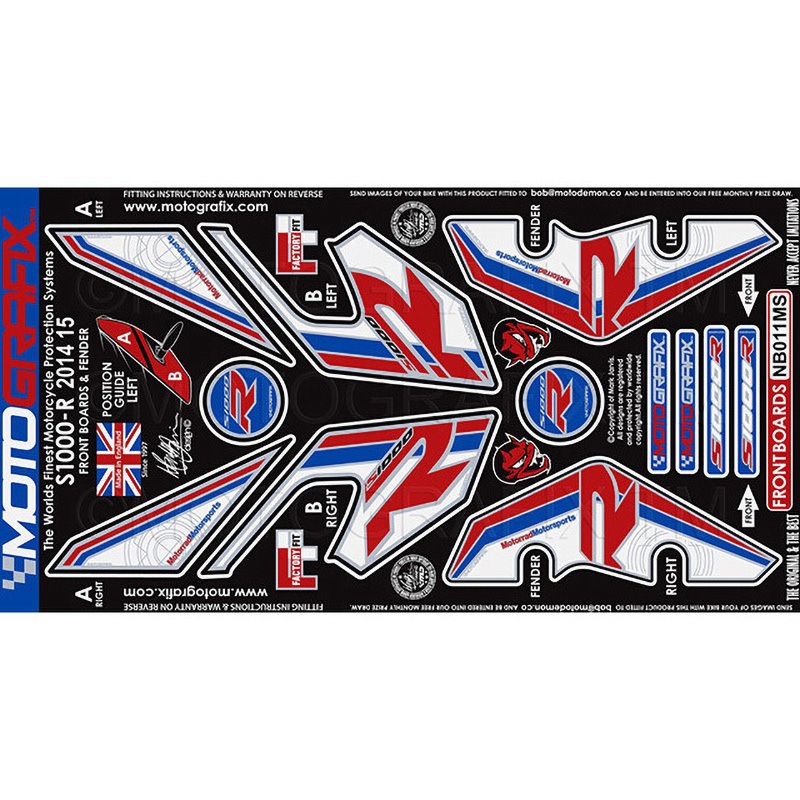NB011MS FRONT BODY PAD MOTO GRAFIX (モトグラフィックス) 適合車種BMW S1000R(14/15)   NB011MS 10,935円