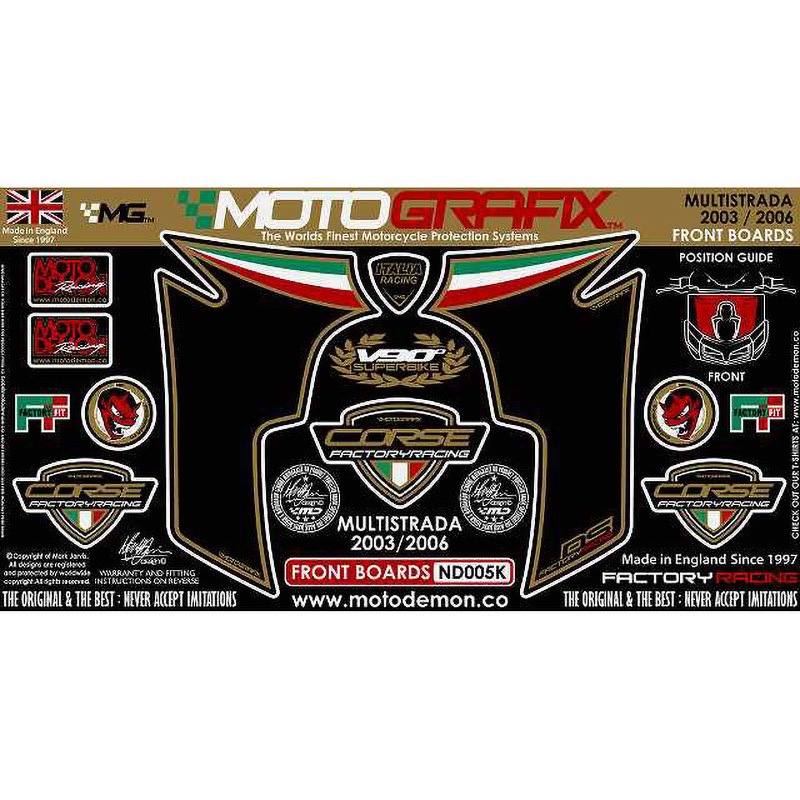 ND005K FRONT BODY PAD MOTO GRAFIX (モトグラフィックス) 適合車種DUCATI MULTISTRADA(03-10)   ND005K