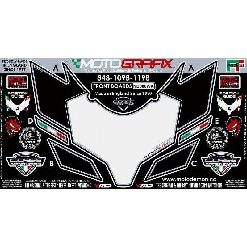 ND008WK FRONT BODY PAD MOTO GRAFIX (モトグラフィックス) 適合車種DUCATI 848/1098/1198(07-)   ND008WK 11,085円