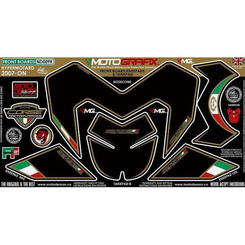 ND009K FRONT BODY PAD MOTO GRAFIX (モトグラフィックス) 適合車種DUCATI HYPERMOTARD(07-)   ND009K