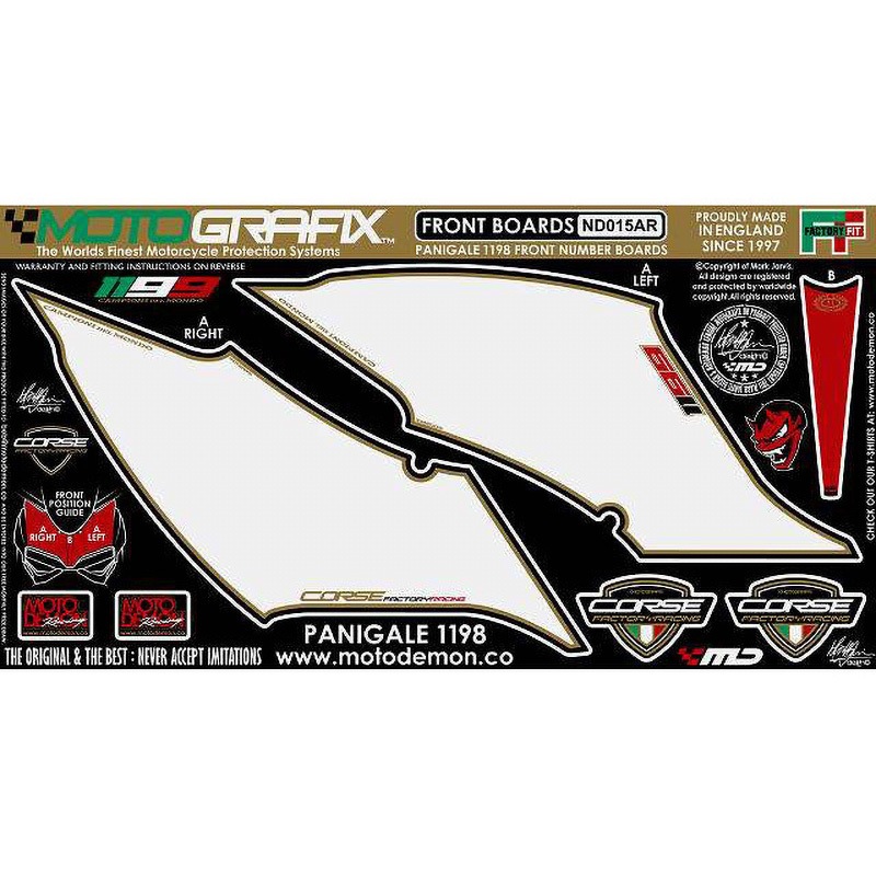 ND015AR FRONT BODY PAD MOTO GRAFIX (モトグラフィックス) 適合車種DUCATI 1199PANIGALE(12-)   ND015AR