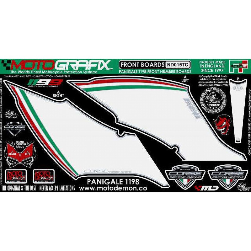 ND015TC FRONT BODY PAD MOTO GRAFIX (モトグラフィックス) 適合車種DUCATI 1199PANIGALE(12-)   ND015TC