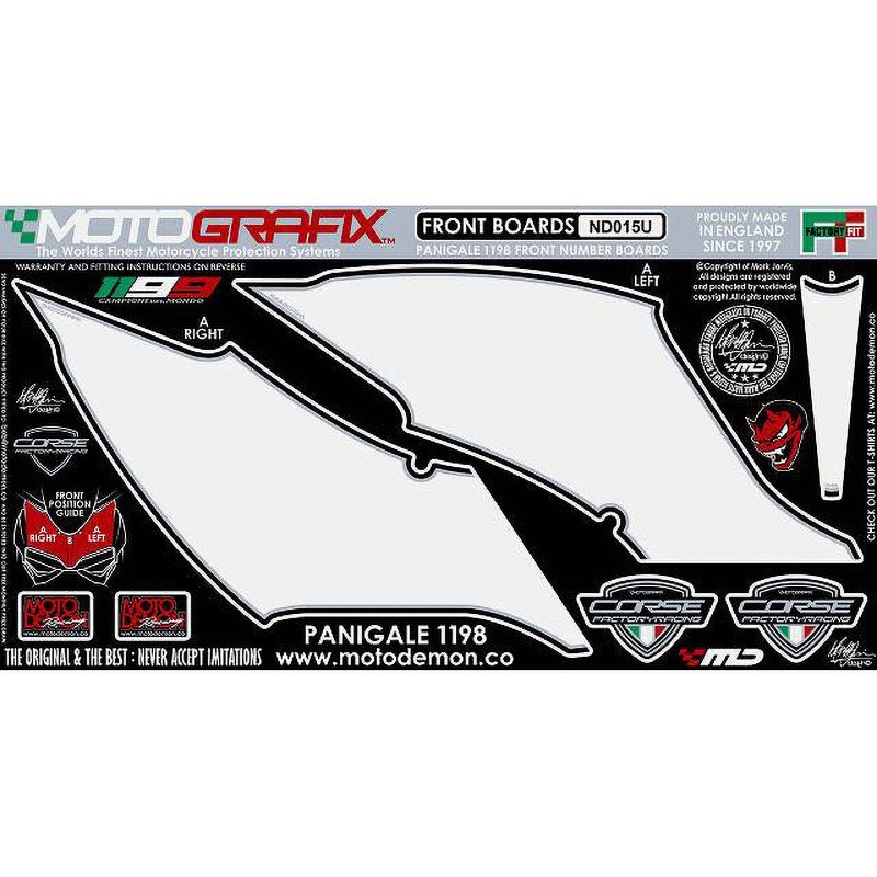 ND015U FRONT BODY PAD MOTO GRAFIX (モトグラフィックス) 適合車種DUCATI 1199PANIGALE(12-)   ND015U