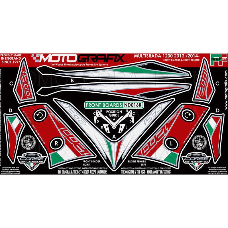 ND016R FRONT BODY PAD MOTO GRAFIX (モトグラフィックス) 適合車種DUCATI MULTI STRADA1200(13/14)   ND016R 10,786円