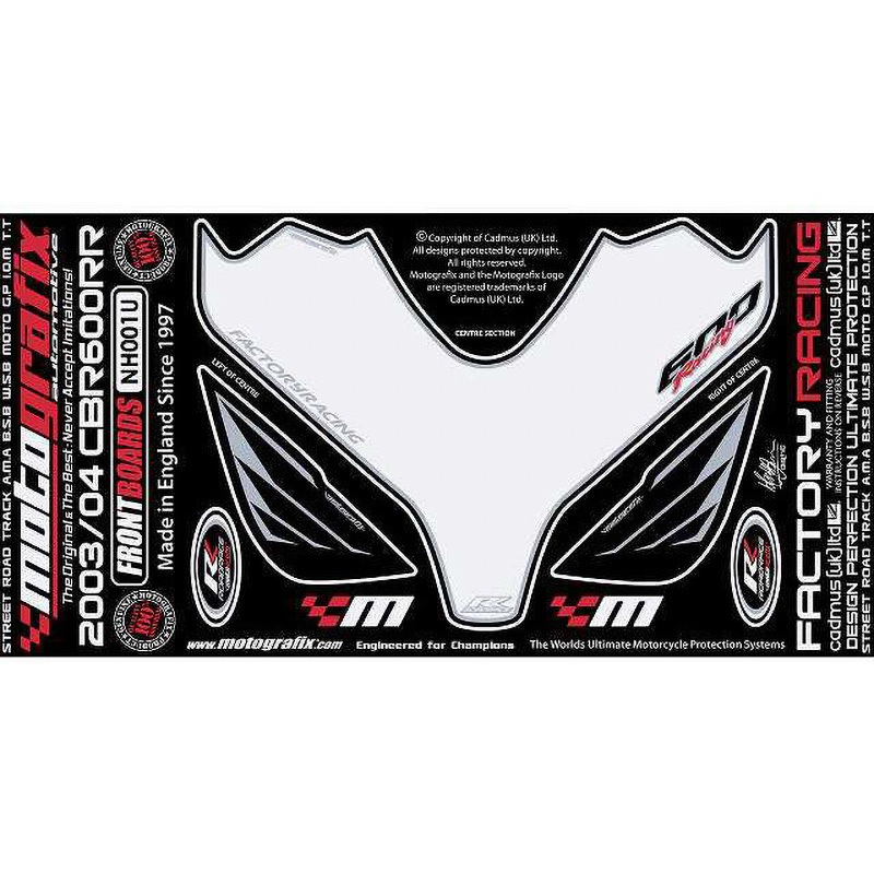 NH001U FRONT BODY PAD MOTO GRAFIX (モトグラフィックス) 適合車種HONDA CBR600RR-3， RR-4(03/04)   NH001U