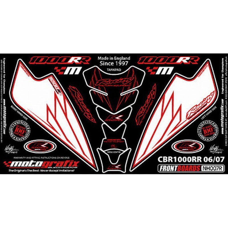 NH007R FRONT BODY PAD MOTO GRAFIX (モトグラフィックス) 適合車種HONDA CBR1000RR-6， RR-7(06/07)
