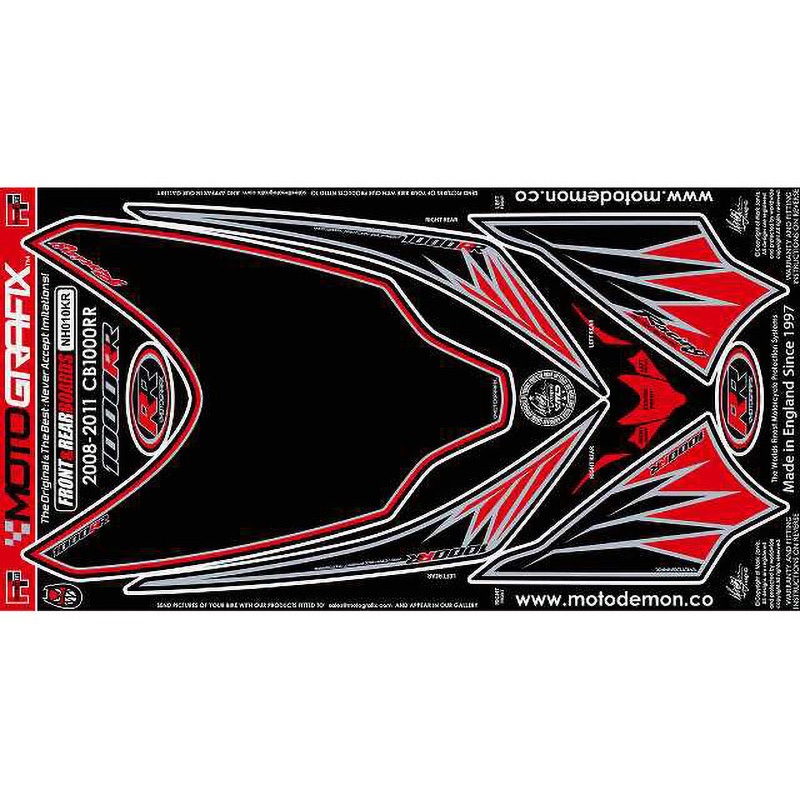 NH010KR FRONT/REAR BODY PAD MOTO GRAFIX (モトグラフィックス) 適合車種HONDA CBR1000RR-8， RR-9(08/09)   NH010KR