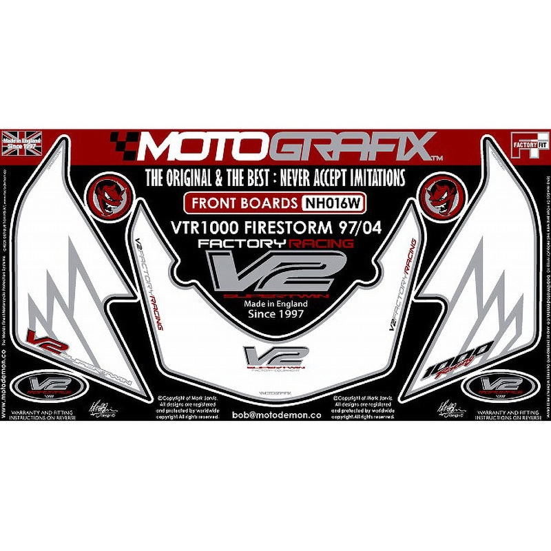 NH016W FRONT BODY PAD MOTO GRAFIX (モトグラフィックス) 適合車種HONDA VTR1000FIRE STORM(97-04)   NH016W