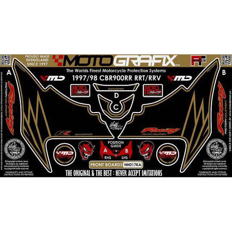 NH017KA FRONT BODY PAD MOTO GRAFIX (モトグラフィックス) 適合車種HONDA CBR900RRT-RRV(96/97)   NH017KA