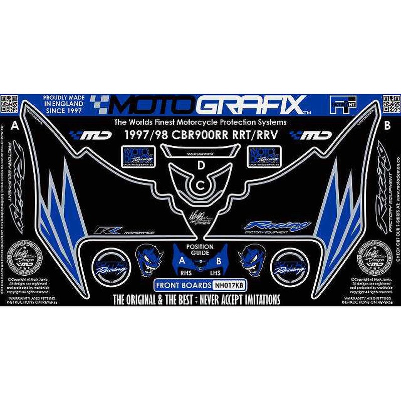 NH017KB FRONT BODY PAD MOTO GRAFIX (モトグラフィックス) 適合車種HONDA CBR900RRT-RRV(96/97)   NH017KB