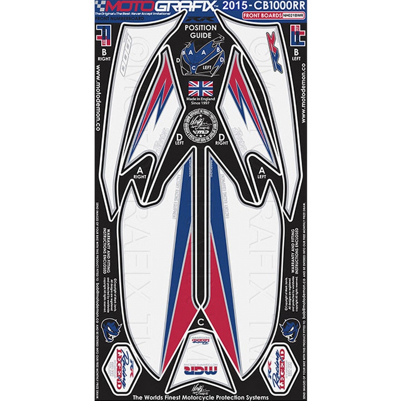 NH021BWR FRONT BODY PAD MOTO GRAFIX (モトグラフィックス) 適合車種