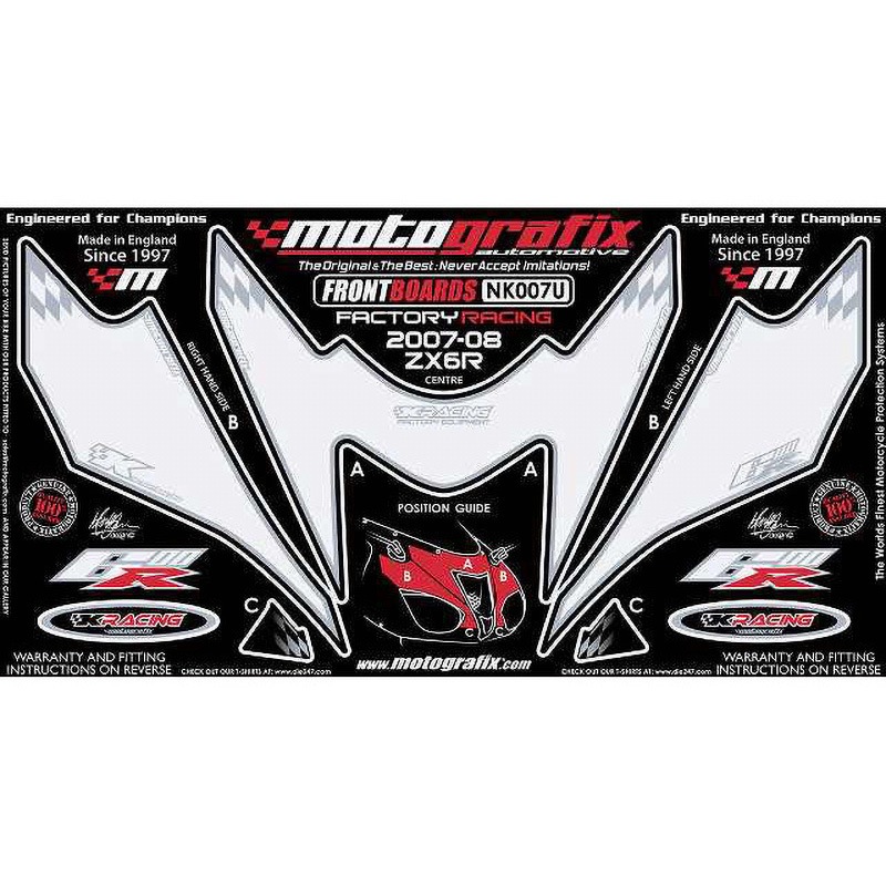 NK007U FRONT BODY PAD MOTO GRAFIX (モトグラフィックス) 適合車種KAWASAKI ZX-6R NINJA C SERIES(07/08)