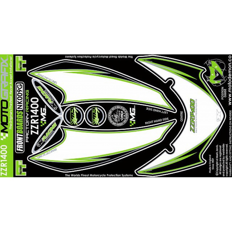 NK009G FRONT BODY PAD MOTO GRAFIX (モトグラフィックス) 適合車種KAWASAKI ZZR1400(06-11) 色GREEN   NK009G
