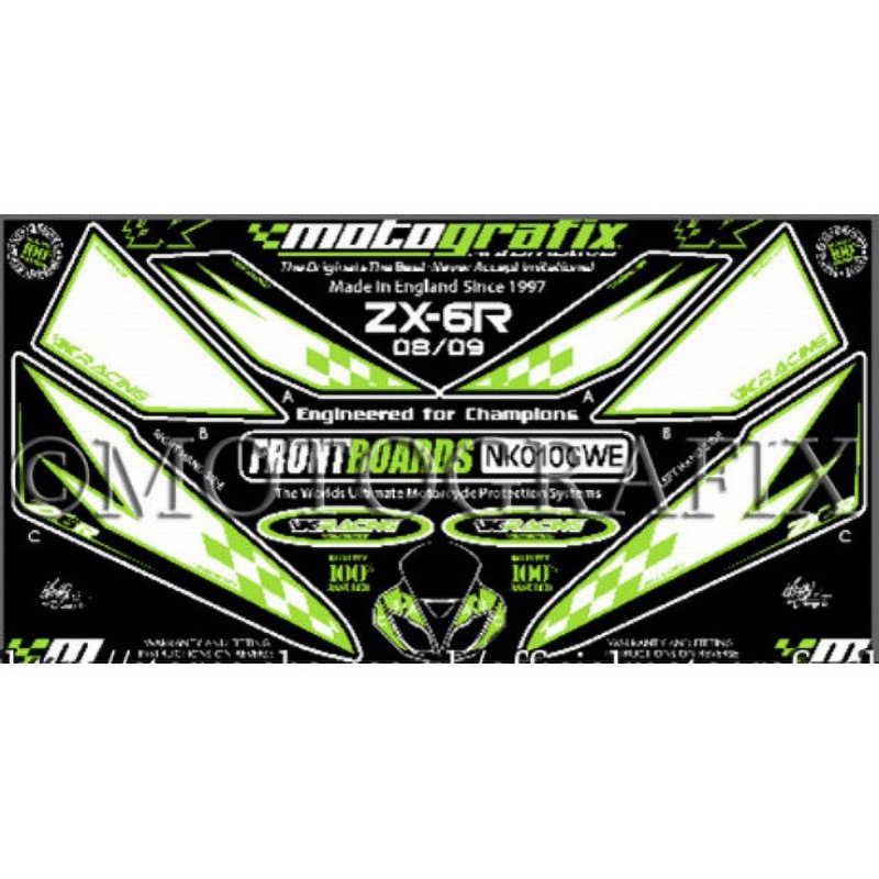 NK010GWE FRONT BODY PAD MOTO GRAFIX (モトグラフィックス) 適合車種KAWASAKI ZX-6R NINJA(09-12)   NK010GWE