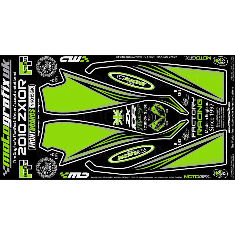 NK015GK FRONT BODY PAD MOTO GRAFIX (モトグラフィックス) 適合車種KAWASAKI ZX-10R NINJA(10-)   NK015GK