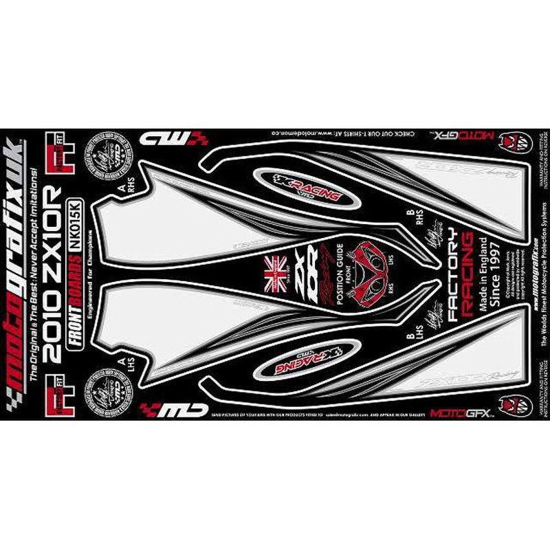 NK015K FRONT BODY PAD MOTO GRAFIX (モトグラフィックス) 適合車種KAWASAKI ZX-10R NINJA(10-)   NK015K