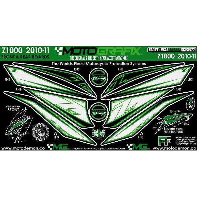 NK019WG FRONT/REAR BODY PAD MOTO GRAFIX (モトグラフィックス) 適合車種KAWASAKI Z1000(10-)   NK019WG 10,935円