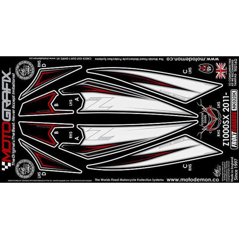 NK020K FRONT BODY PAD MOTO GRAFIX (モトグラフィックス) 適合車種KAWASAKI Z1000SX(11-)   NK020K