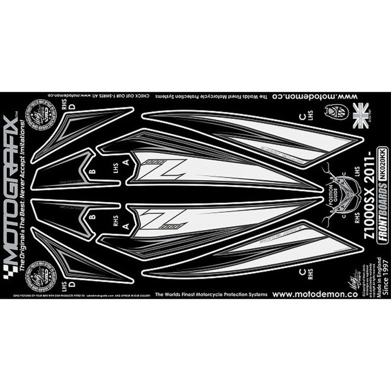 NK020KK FRONT BODY PAD MOTO GRAFIX (モトグラフィックス) 適合車種KAWASAKI Z1000SX(11-) 色BLACK/BLACK   NK020KK
