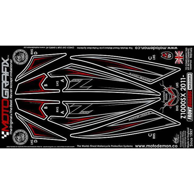 NK020KR FRONT BODY PAD MOTO GRAFIX (モトグラフィックス) 適合車種KAWASAKI Z1000SX(11-)   NK020KR