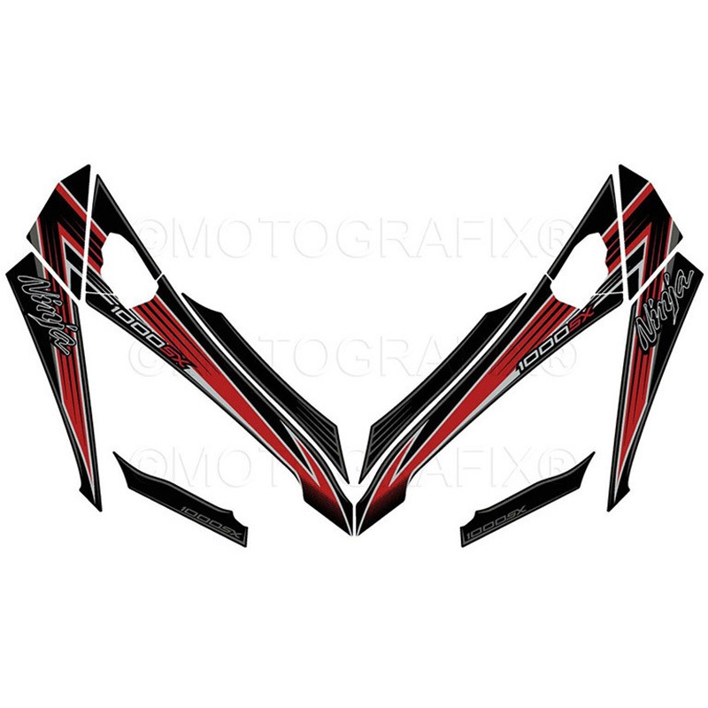 NK024KR FRONT BODY PAD MOTO GRAFIX (モトグラフィックス) 適合車種KAWASAKI Ninja1000SX(20/21) Black with Grey， Red & Metallic Silver色   NK024KR 11,684円