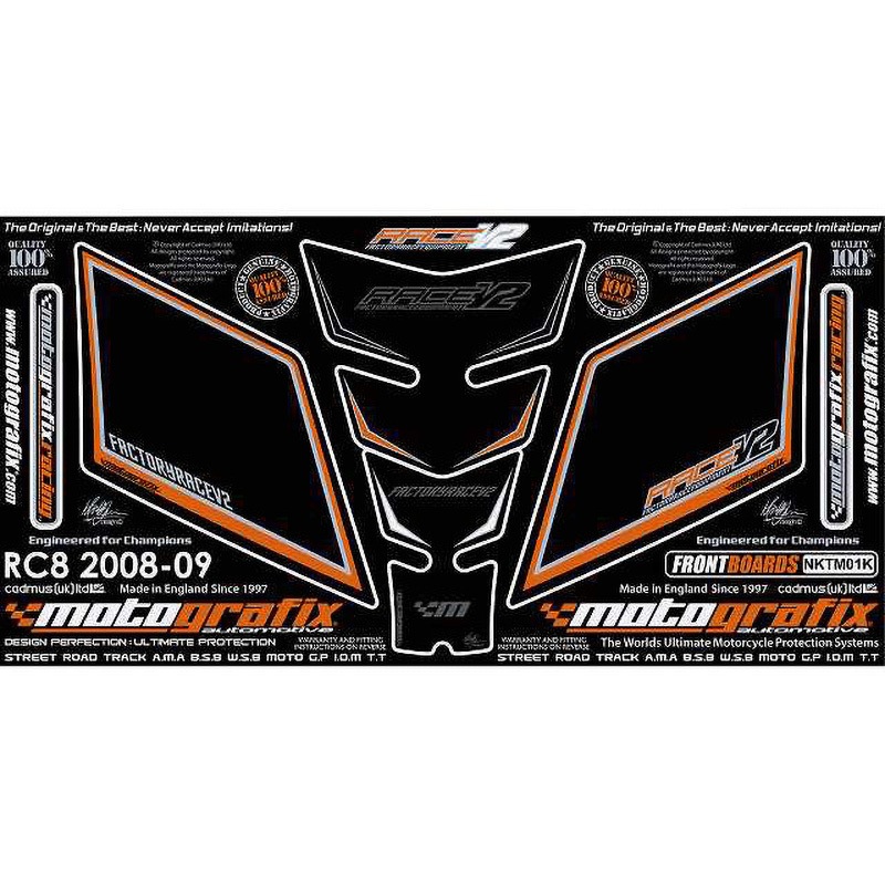 NKTM01K TANK PAD/FRONT BODY PAD MOTO GRAFIX (モトグラフィックス) 適合車種KTM RC8(08-) 色BLACK