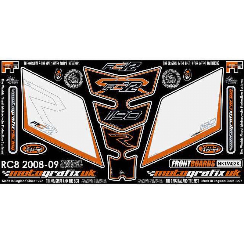 NKTM02K TANK PAD/FRONT BODY PAD MOTO GRAFIX (モトグラフィックス) 適合車種KTM RC8R(09-) 色BLACK   NKTM02K