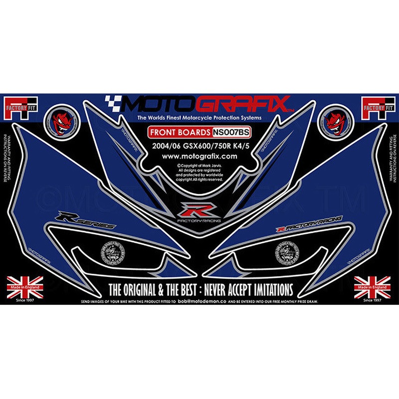 NS007BS FRONT BODY PAD MOTO GRAFIX (モトグラフィックス) 適合車種SUZUKI GSX-R600/750K4， K5(04/05)   NS007BS