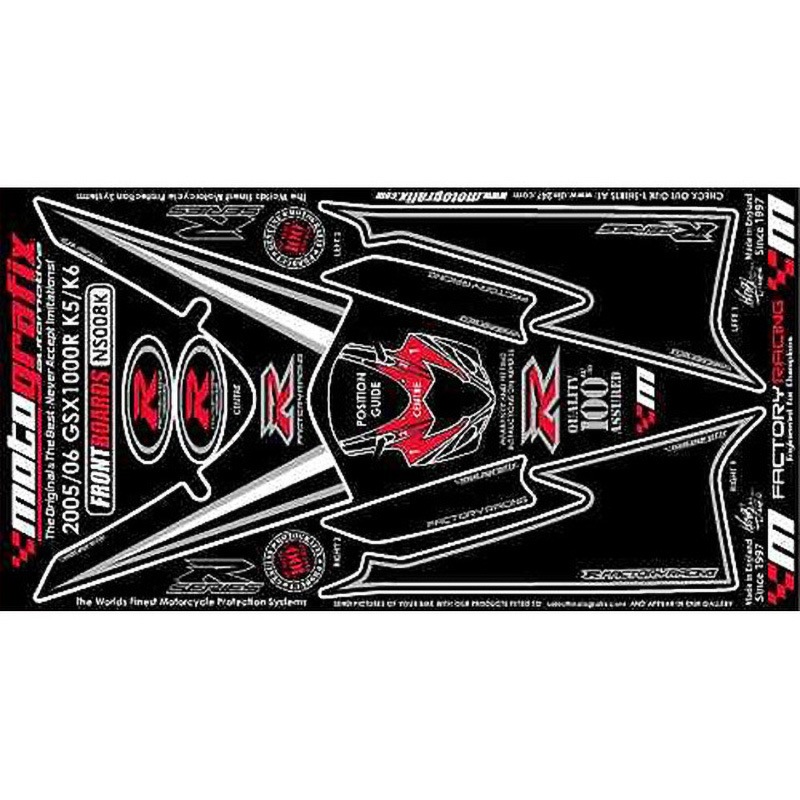 NS008K FRONT BODY PAD MOTO GRAFIX (モトグラフィックス) 適合車種SUZUKI GSX-R1000K5， K6(04-06) 色BLACK   NS008K