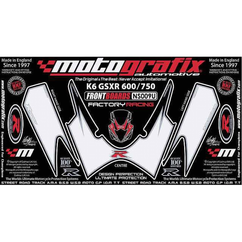 NS009U FRONT BODY PAD MOTO GRAFIX (モトグラフィックス) 適合車種SUZUKI GSX-R600/750K6， K7(06/07)   NS009U