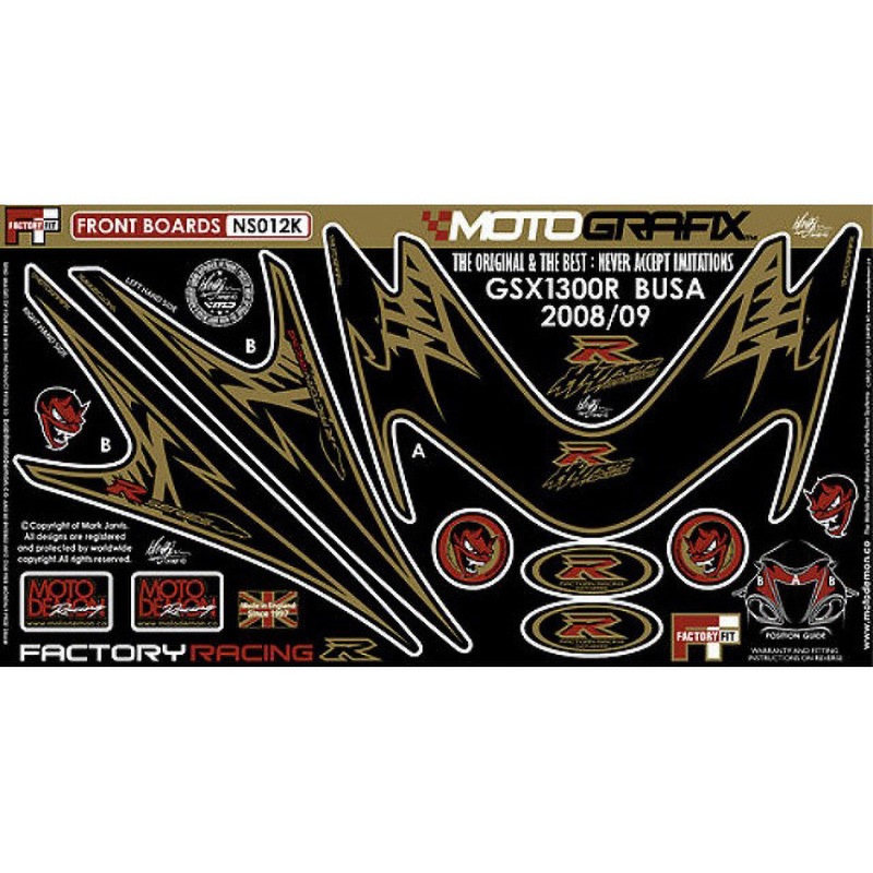 NS012K FRONT BODY PAD MOTO GRAFIX (モトグラフィックス) 適合車種SUZUKI GSX1300R隼(08-12) 色BLACK