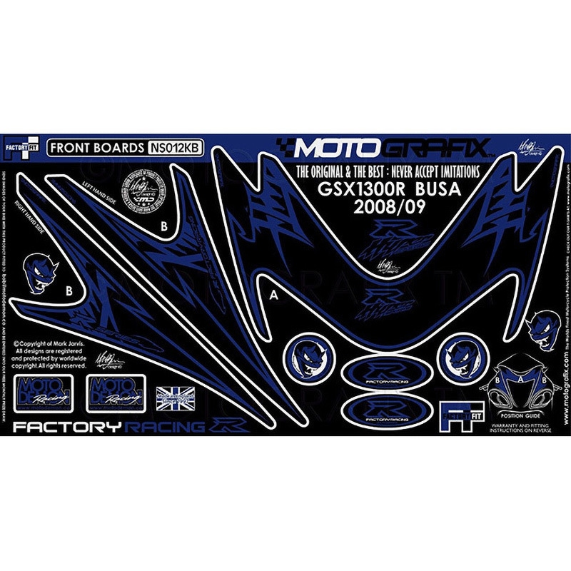 NS012KB FRONT BODY PAD MOTO GRAFIX (モトグラフィックス) 適合車種SUZUKI GSX1300R隼(08-12) 色BLACK/BLUE   NS012KB