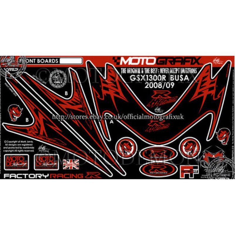 NS012KO FRONT BODY PAD MOTO GRAFIX (モトグラフィックス) 適合車種SUZUKI GSX1300R隼(08-12) 色BLACK/ORANGE   NS012KO
