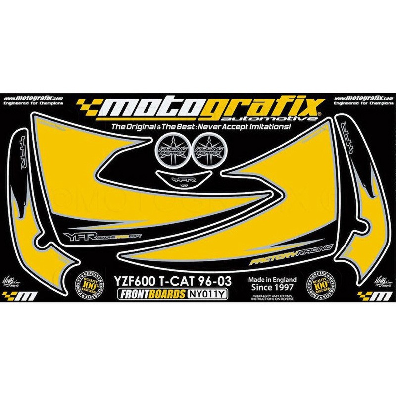 NY011Y FRONT BODY PAD MOTO GRAFIX (モトグラフィックス) 適合車種YAMAHA YZF600 THUNDER CAT(96-03) 色Yellow with Black&Metallic Silver   NY011Y
