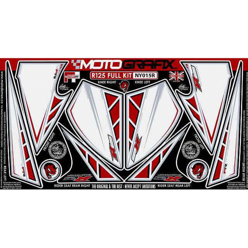 NY015R FRONT/REAR/KNEE BODY PAD MOTO GRAFIX (モトグラフィックス) 適合車種YAMAHA YZF-R125(08-12)