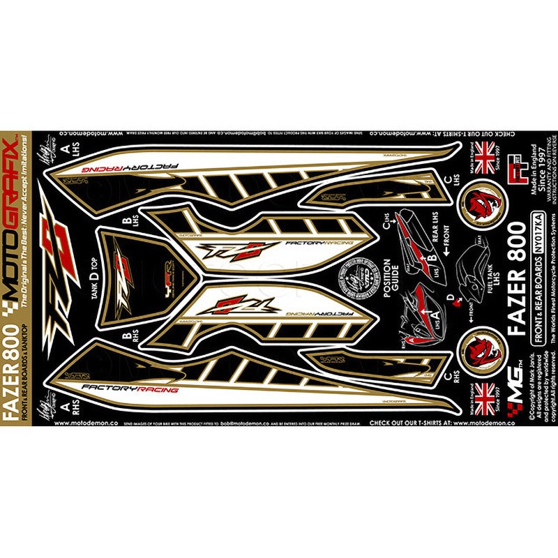 NY017KA FRONT BODY PAD MOTO GRAFIX (モトグラフィックス) 適合車種YAMAHA FZ800(10-)/Fazer/FZ8(10-) 色BLACK/GOLD   NY017KA
