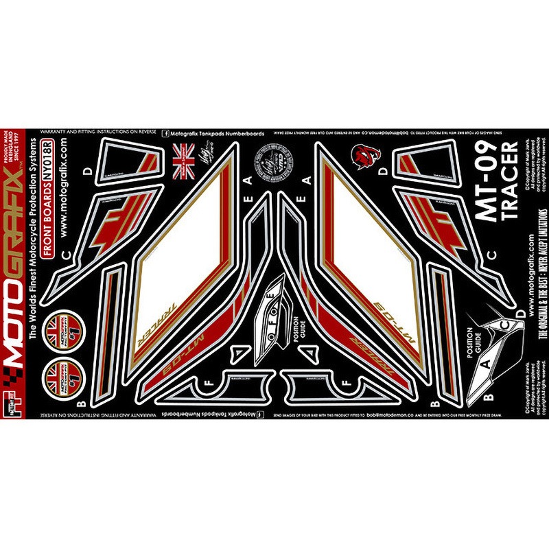 NY018R FRONT BODY PAD MOTO GRAFIX (モトグラフィックス) 適合車種YAMAHA MT-09 TRACER 色RED   NY018R