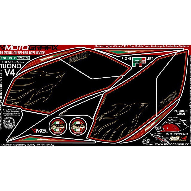 KA001KR KNEE BODY PAD MOTO GRAFIX (モトグラフィックス) 適合車種APRILIA RSV TUONO V4(11-)   KA001KR 10,786円