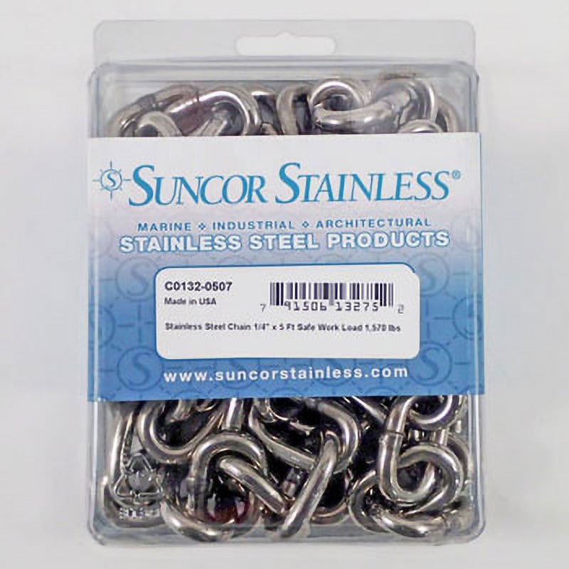 EA980SG-10 6.4mmx1.5m ステンレスチェーン エスコ 荷重706kg